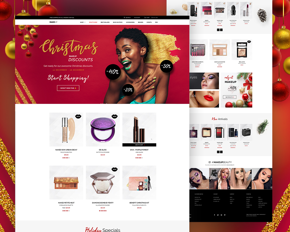 Cosmetics Store Website Template PSD Online UI Store Online UI Store